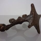 Brutalist Bronze Candleholder, 1960s