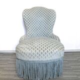 Pastel blue velvet toad chair