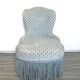 Fauteuil crapaud velours bleu pastel