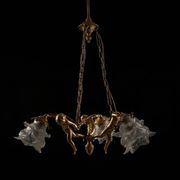 Lustre aux angelots en bronze années 70
