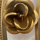 Golden mirror Holywood Regency in gilded metal