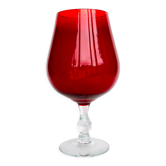 Red textured glass vase from the 60s 70s, Italy, Empoli