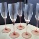 5 Flutes à champagne  Luminarc jambe rose