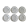 Set of 6 flat ceramic plates, free form, 50s