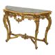 French Louis XV Style Console Gold Leaf Gilded Wood and Marble