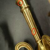 Pair of Louis XVI style quiver sconces in gilded bronze