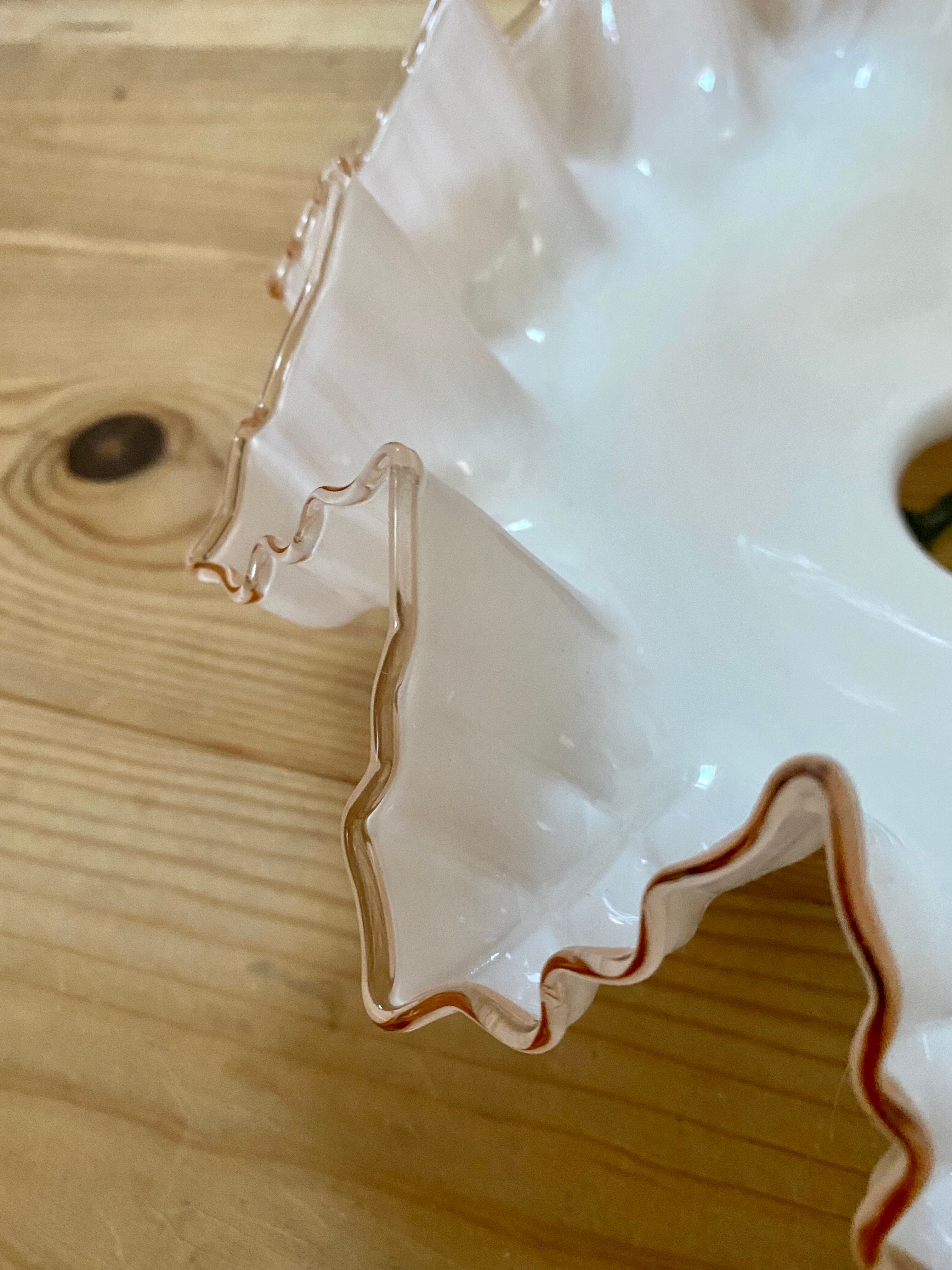 Old pink glass pendant lamp