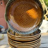 10 Sarreguemines fish plates