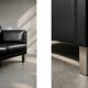 Vintage Mid-Century Danish Modern Two-Seater Black Leather Sofa, 1970s