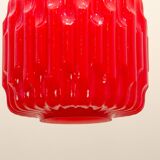 Lustre brutaliste en verre opalin de Karel Wolf pour Osvětlovací sklo, années 1970