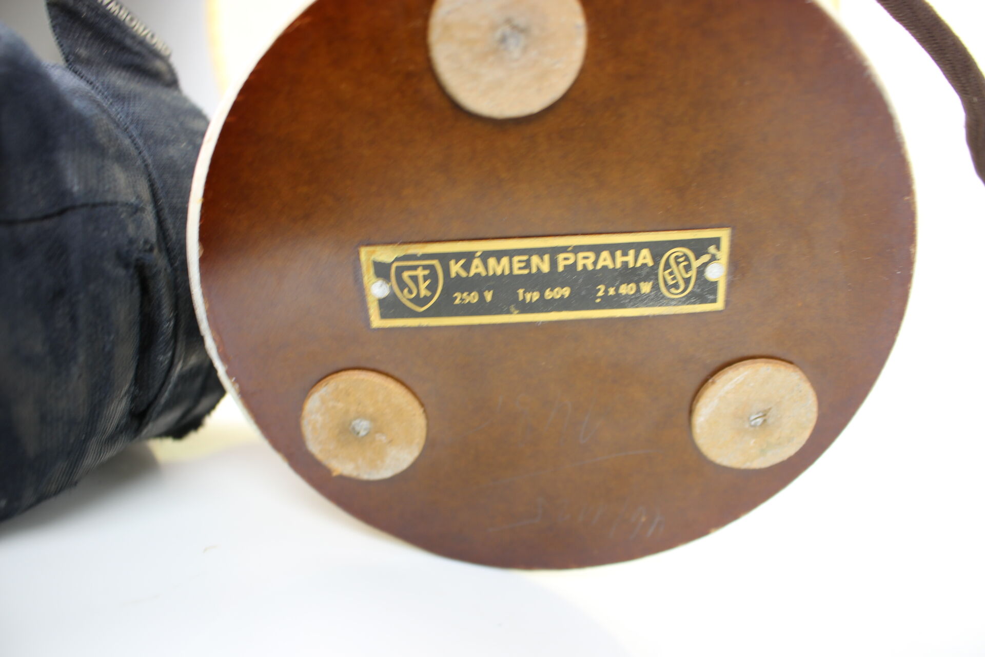 Retro Marble Table Lamp, Kámen Praha, 1950s