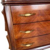 Commode en placage de palissandre avec plateau en onyx vert