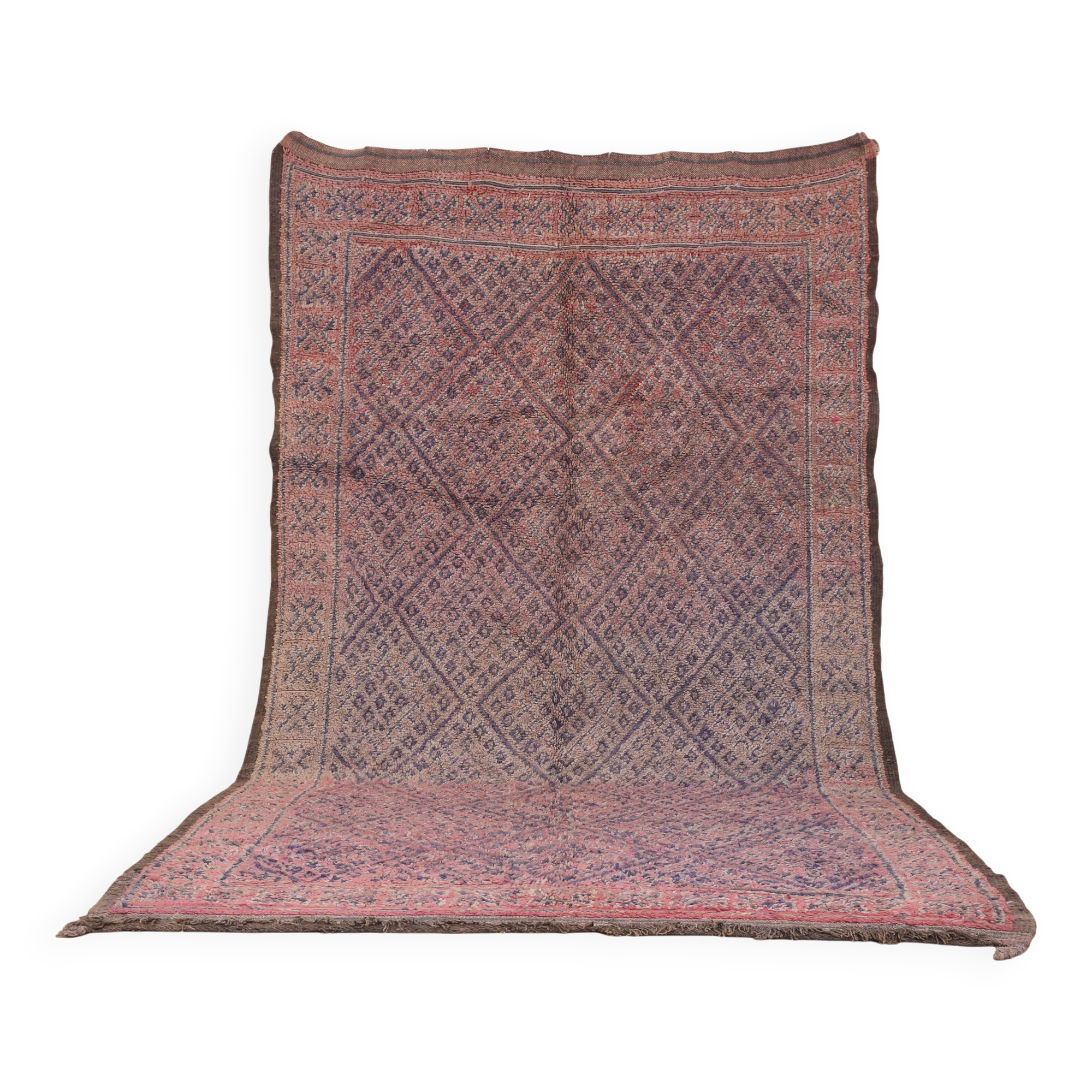 Authentic Vintage Moroccan Rug 203 x 352 cm, Berber Wool Rug, Bohemian Rug