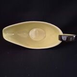 Saint Clément yellow and brown earthenware sauce boat A083