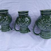 3 antique wine jugs