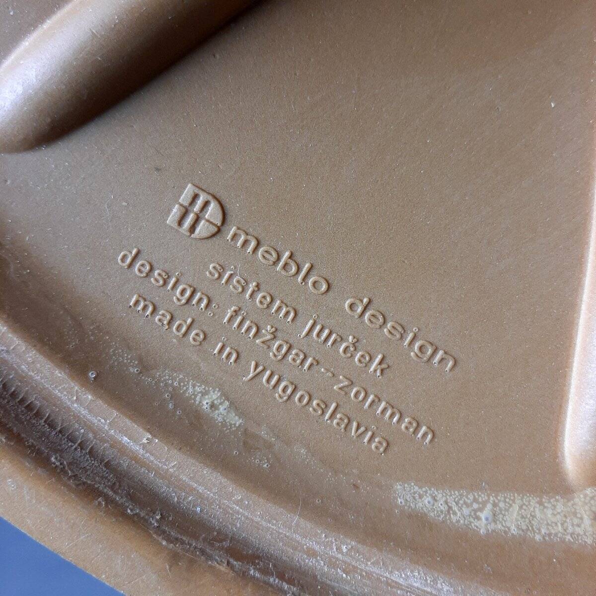 Jurcek stool in white plastic by Bogomir Zorman & Ljerka Finžgar for Meblo Yugoslavia, 1970s