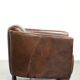 Sturdy dark cognac brown cow leather Aviator design armchair