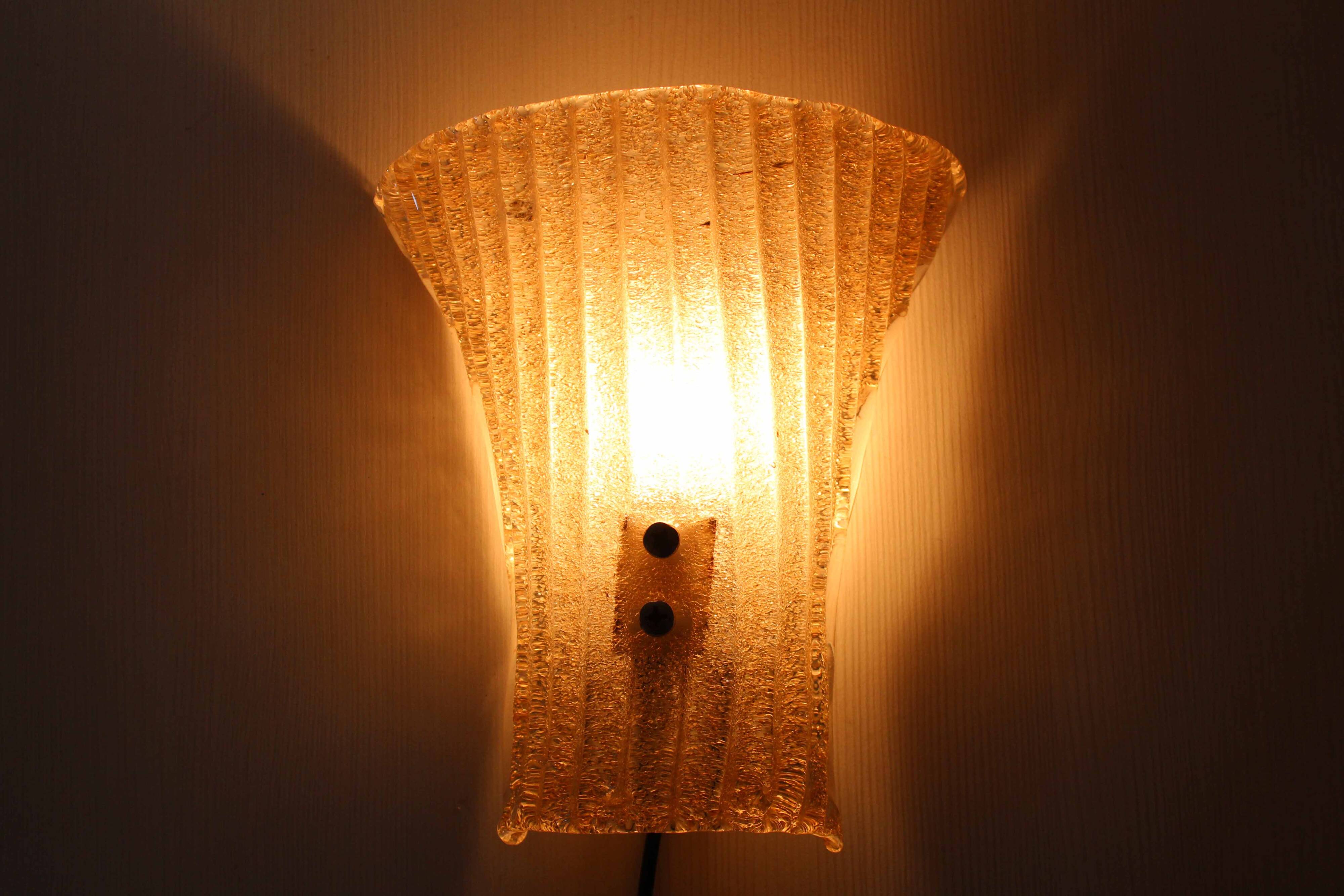 Gold glass wall sconce