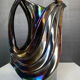 Iridescent ceramic pitcher from Bassano, Italy, from the 1970s.