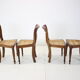 Ensemble de quatre chaises de salle à manger, en bois massif années 1950 Tchécoslovaquie