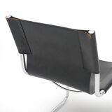 Pair of metal and leather chairs by Carlo Bartoli for T70, 1970s.