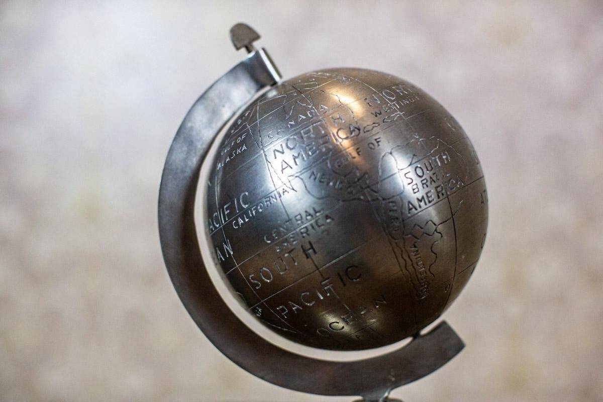 Vintage Decorative Metal Globe, 1950s