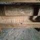 Vintage French beech side table, console, washbasin unit, industrial side table, circa 1950–1970.