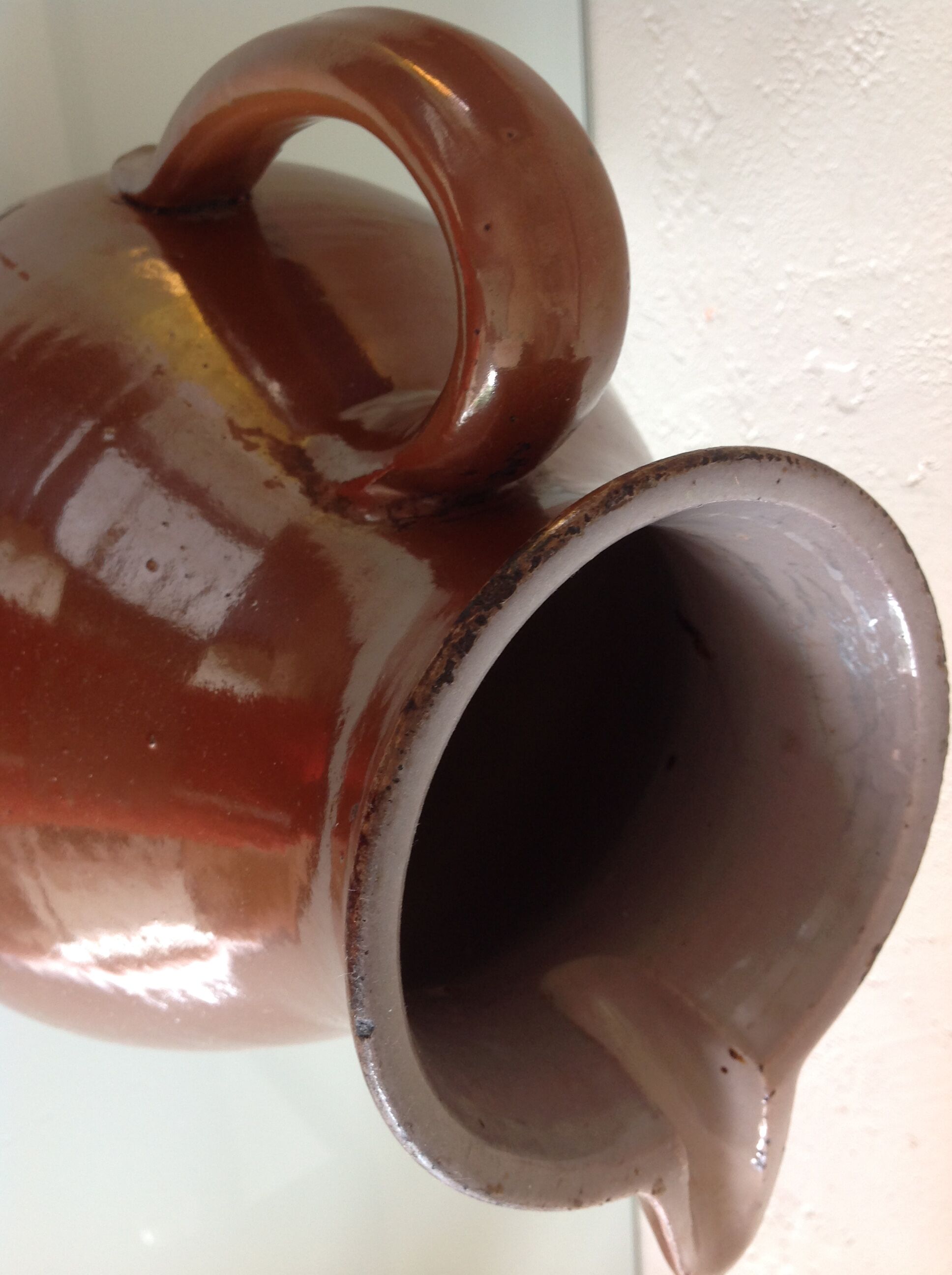 Pitcher brown glazed ceramic ball 60/70 years