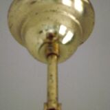 French ceiling light in gold metal with 4 decorative glass panels.