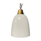High opaline glass pendant lamp with brass fixture