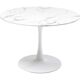 Table à manger tulipe en marbre et acier laqué 110cm. Seventies design