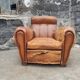 Red leather club chair
