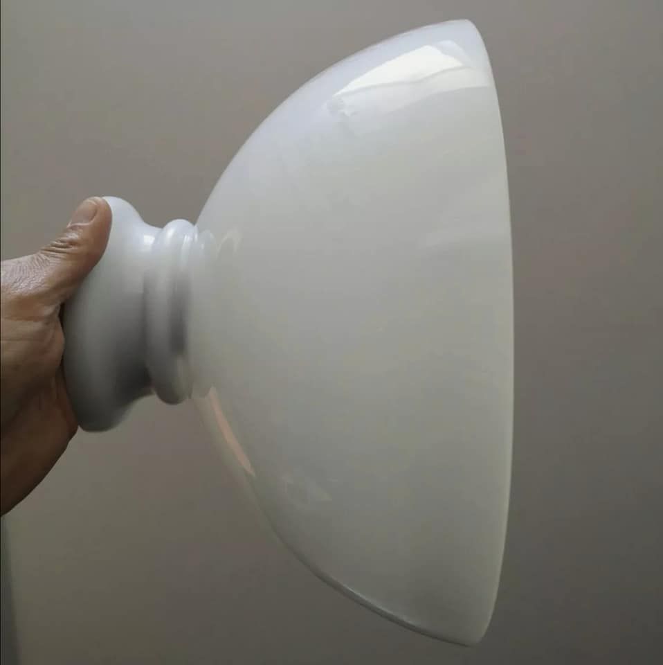 Old lampshade half globe bell lamp suspension opaline vintage Ø 30 cm TBE 1930