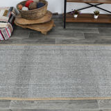 3x10 White Black Turkish Runner Rug 92x310Cm