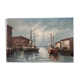 Marine painting 60.5 x 90 x 20 cm