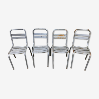 Series of 4 chairs bistro Tolix Model T2 bar, café, restaurant troquet
