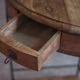 Wrought iron and wood corner unit, vintage corner furniture, corner shelf.