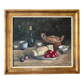 Nature morte aux asperges, huile sur toile signée
