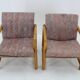 1970s Pair of Beech Armchairs and Coffee Table  by TON, Czechoslovakia