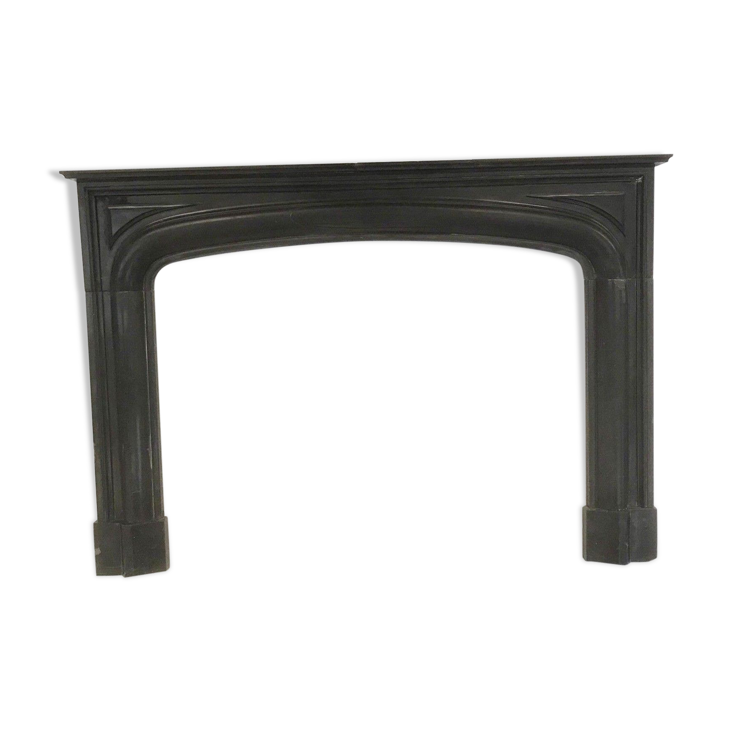 Old fireplace in black marble Louis Philippe