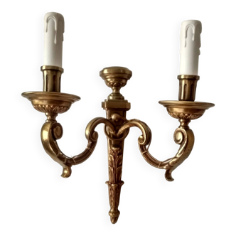 Napoleon III style two-light bronze wall light