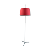 1960 chrome lamppost and red lampshade, double lighting