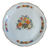Plat rond Digoin, corbeille de fleurs