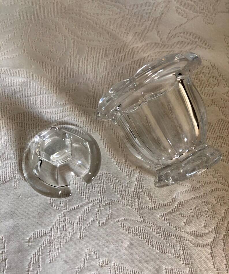 Vintage Baccarat Crystal Mustard/Jam/Honey Jar, Harcourt Missouri Model, Fr