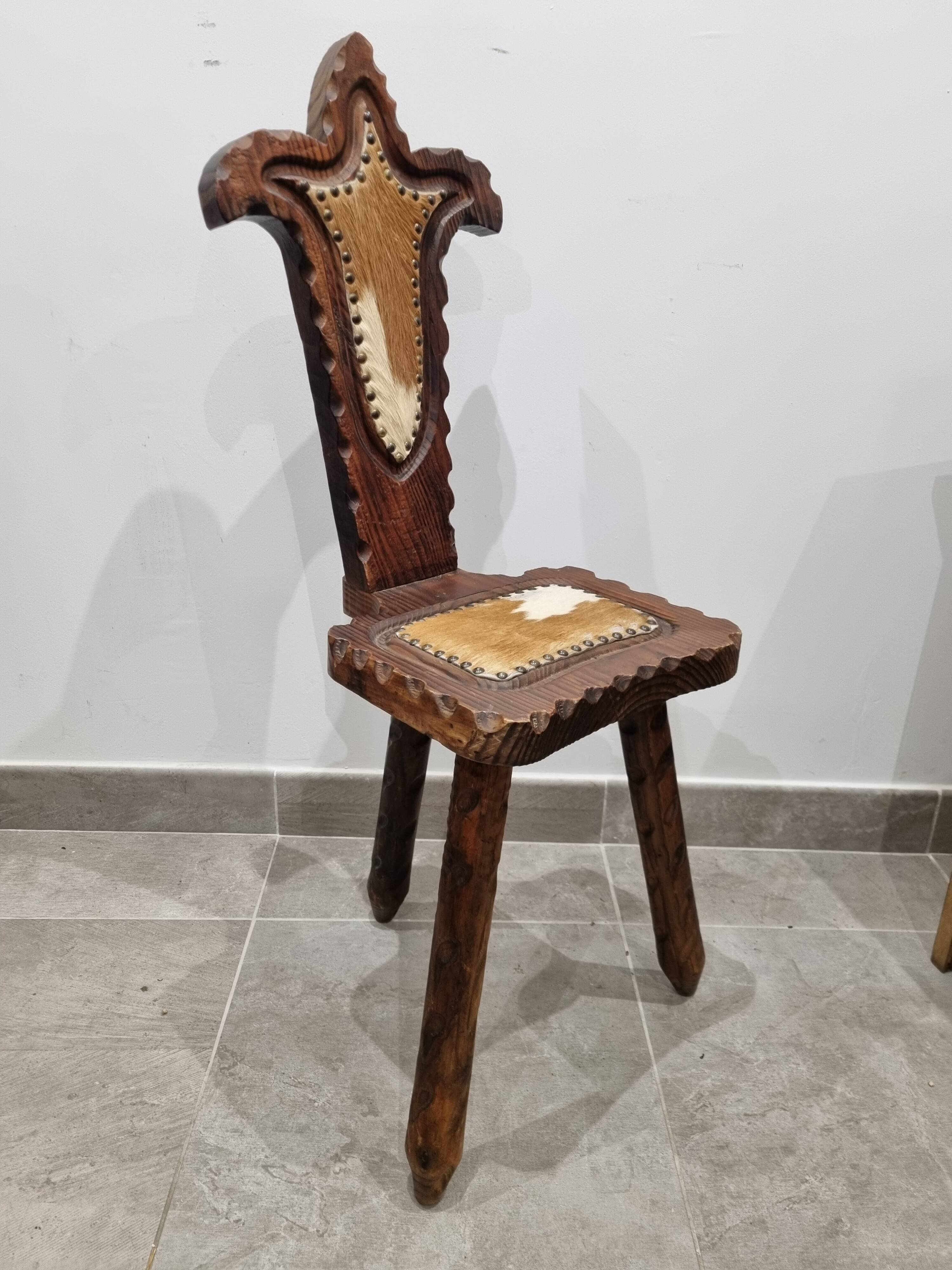 Folk art tripod chair