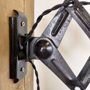 Industrial Black Enamel Scissor Wall Lamp, 1930s