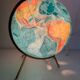 Globe vintage 1975 terrestre verre tripode doré Taride