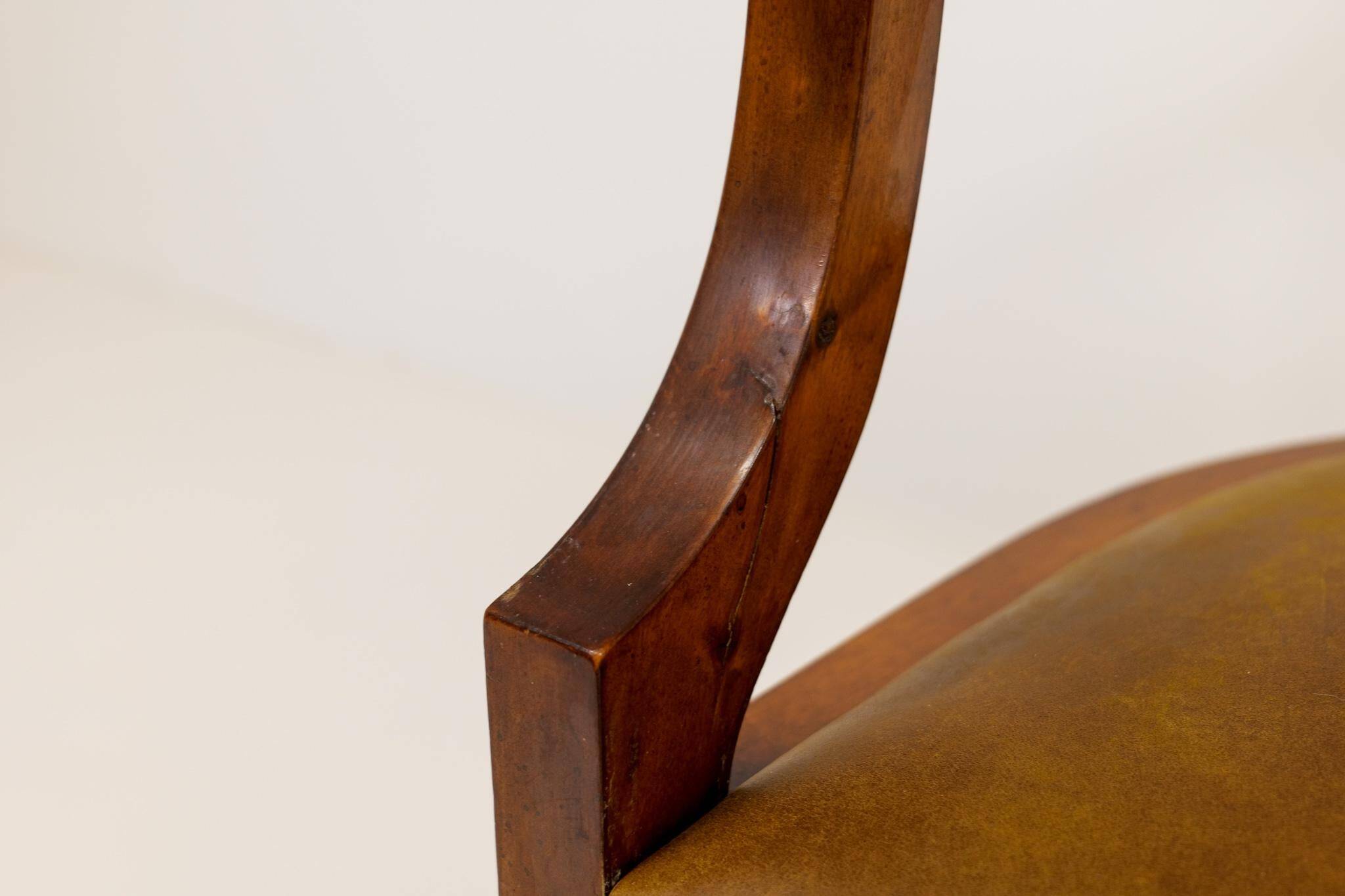 Swedish office chair in lacquered birch, mahogany brown, Sweden, 1920s.