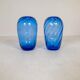Art Deco Set of 6 Sculpted Glass Vases Handmade Reijmyre, Sweden, 1930s