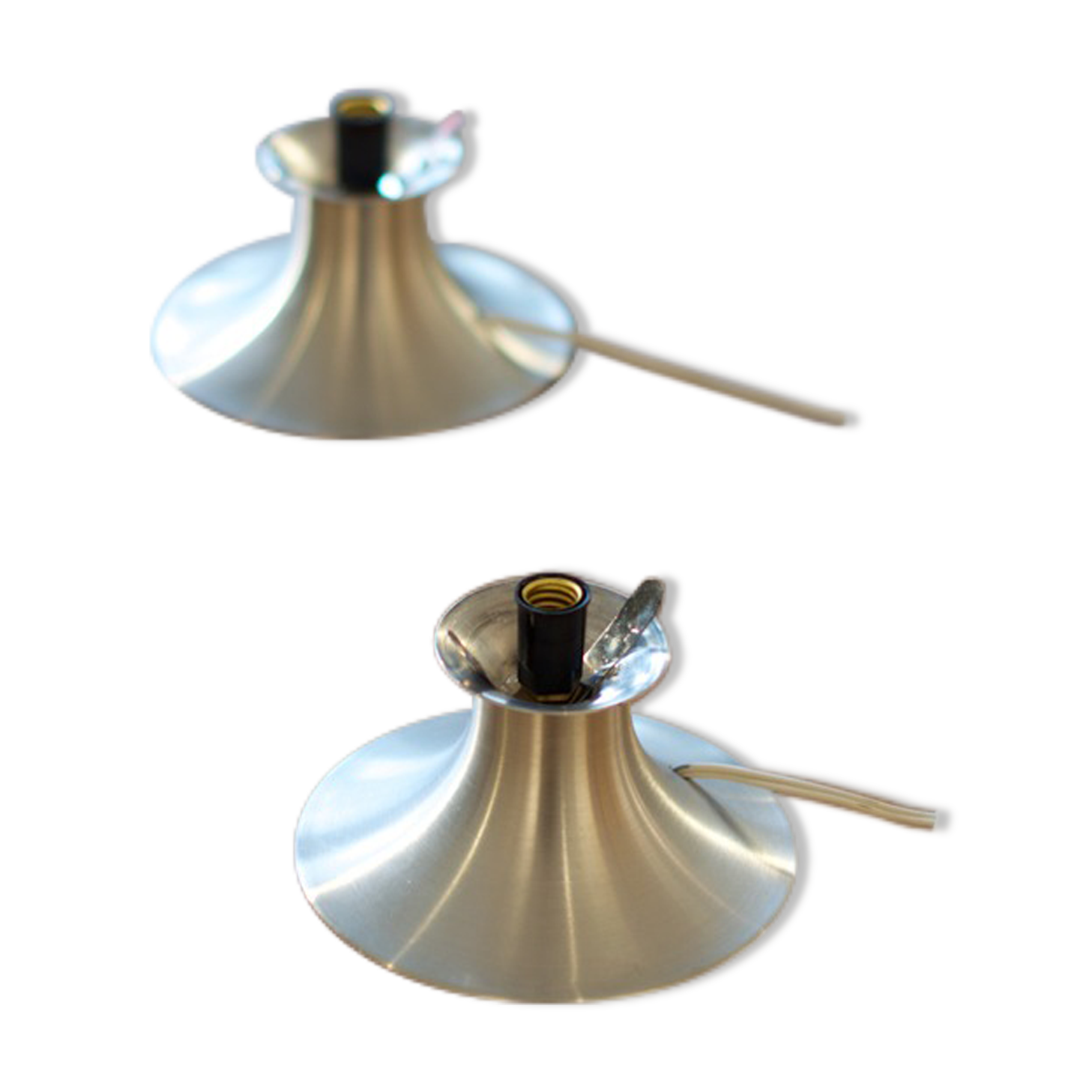 Pair of mountain wall lamps